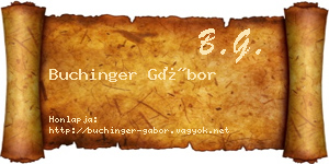Buchinger Gábor névjegykártya