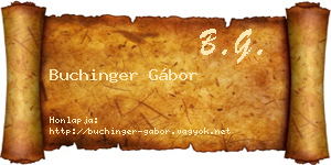 Buchinger Gábor névjegykártya